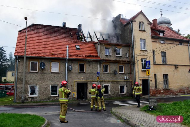 Pożar domu przy ul. Nowowiejskiej w Dzierżoniowie