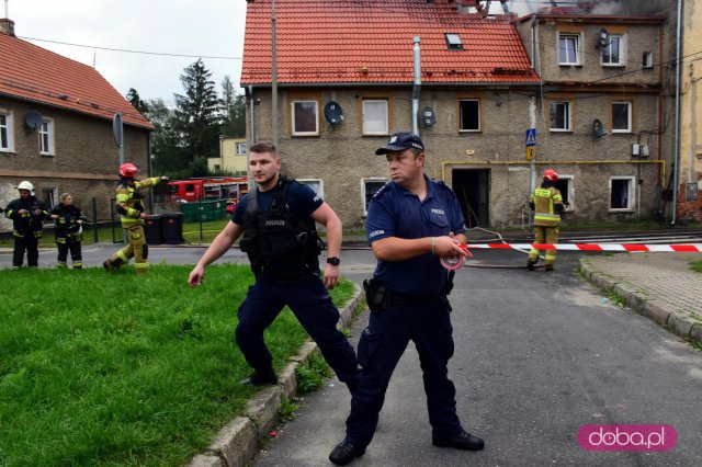 Pożar domu przy ul. Nowowiejskiej w Dzierżoniowie