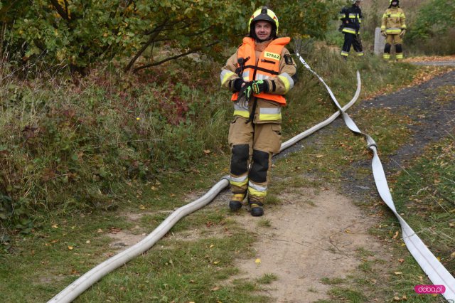 Ćwiczenia straży pożarnej w powiecie dzierżoniowskim