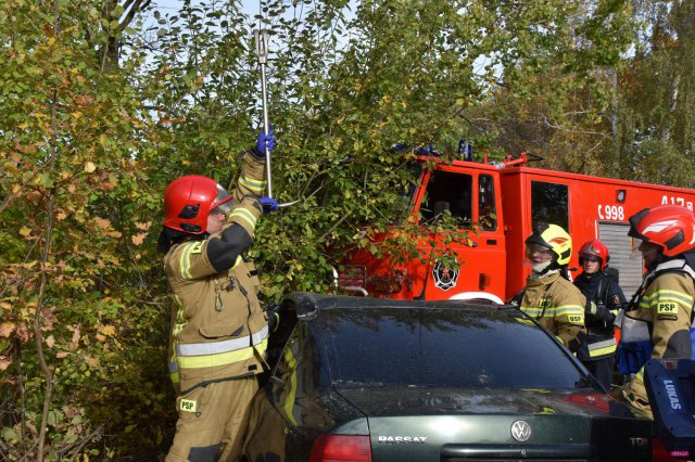 Ćwiczenia straży pożarnej w powiecie dzierżoniowskim