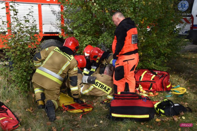 Ćwiczenia straży pożarnej w powiecie dzierżoniowskim