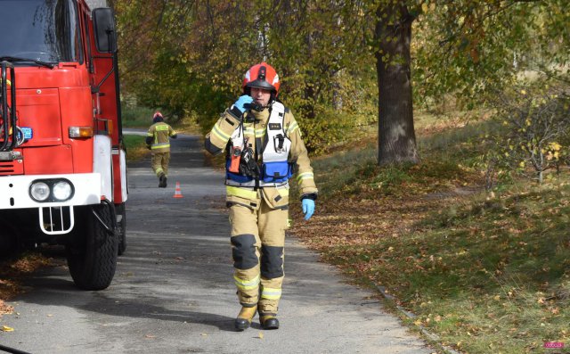 Ćwiczenia straży pożarnej w powiecie dzierżoniowskim