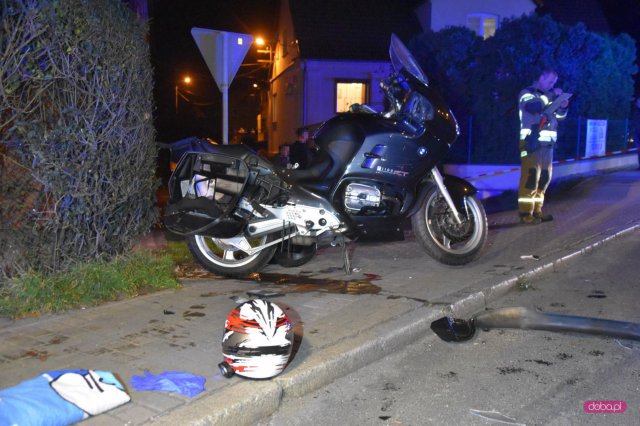 Zderzenie peugeota z motocyklem na ósemce. LPR w akcji!
