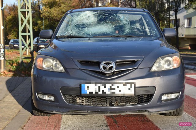 Zderzenie mazdy z rowerzystą w Dzierżoniowie