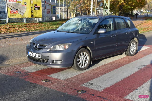 Zderzenie mazdy z rowerzystą w Dzierżoniowie