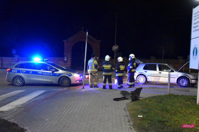 Zderzenie opla z volkswagenem w Pieszycach