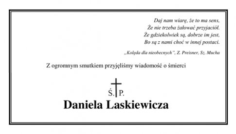 Szkoła w Tuszynie żegna Daniela Laskiewicza