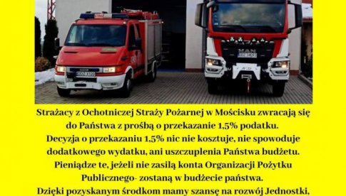 Przekaż 1,5% dla Ochotniczej Straży Pożarnej w Mościsku