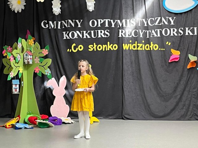 Gminny Optymistyczny Konkurs Recytatorski  „Co Słonko Widziało…” – wiersze Marii Konopnickiej