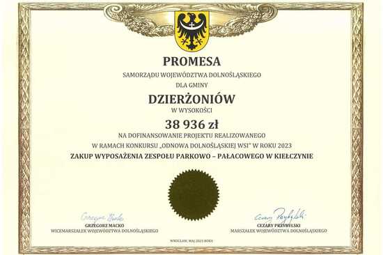 Kolejne środki dla gminy Dzierżoniów