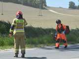 Akcja ratunkowa straży pożarnej na przystanku w Roztoczniku. Wezwano Lotnicze Pogotowie Ratunkowe