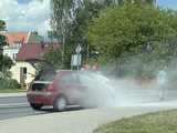 Pożar citroena w Dzierżoniowie