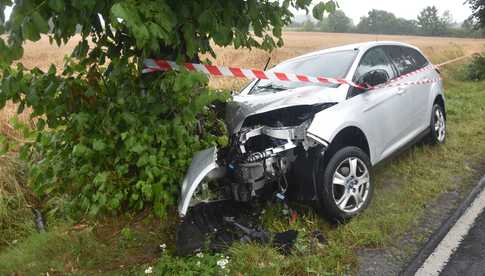 Fordem uderzył w drzewo na drodze Dzierżoniów - Świdnica