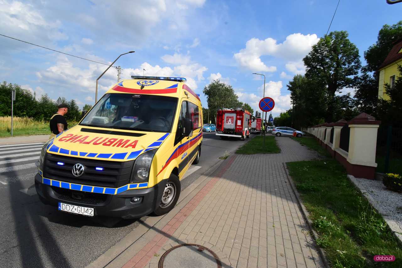 Wypadek na skrzyżowaniu Bielawskiej i Ogrodowej w Pieszycach