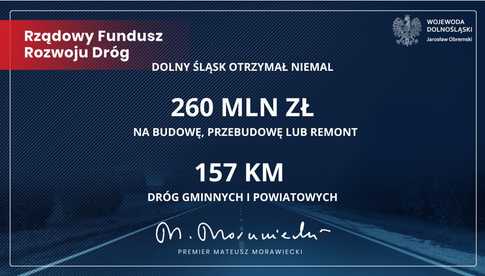 Wyniki kolejnego naboru w ramach Rządowego Funduszu Rozwoju Dróg dla Dolnego Śląska