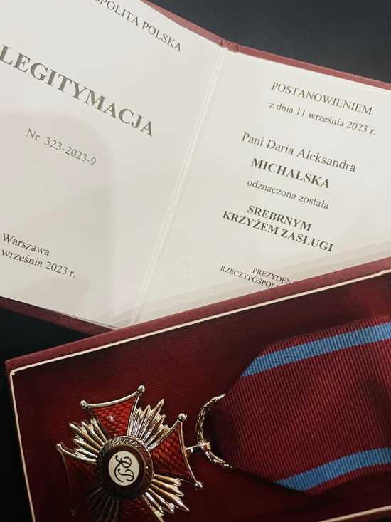 Srebrny Krzyż Zasługi dla Darii Michalskiej 