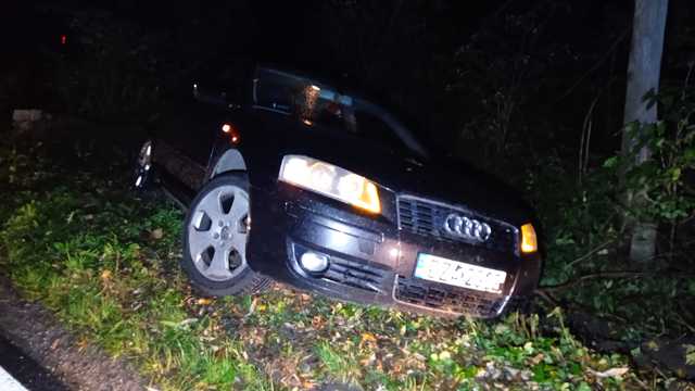Audi wypadło z drogi w Piławie Dolnej