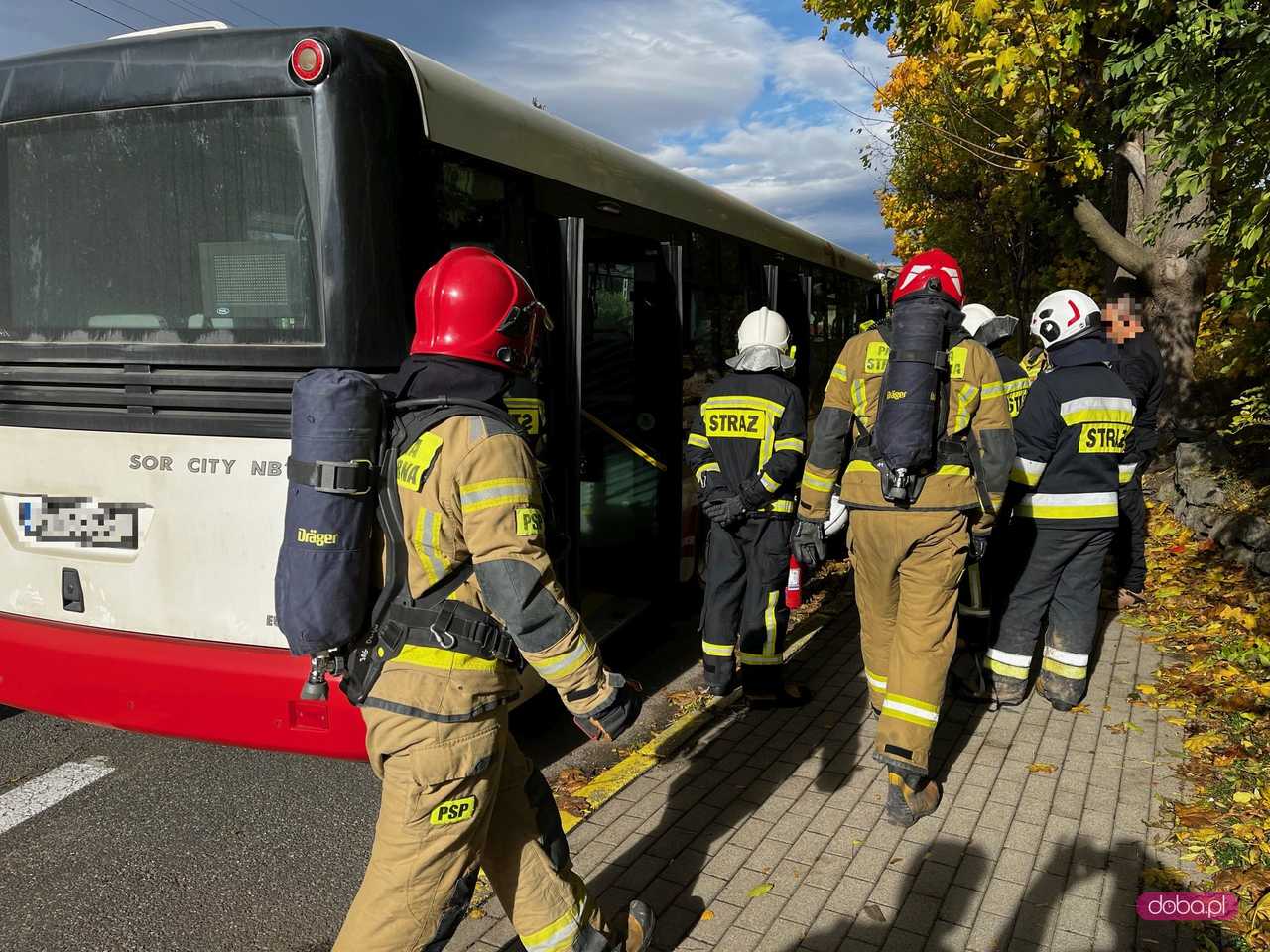Straż pożarna wezwana do pożaru autobusu