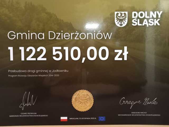Promesa na przebudowę drogi w Jodłowniku