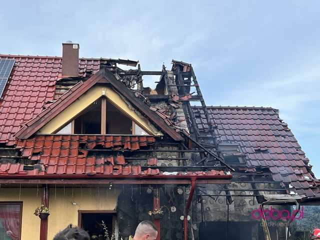 Pożar domu w Piławie Górnej