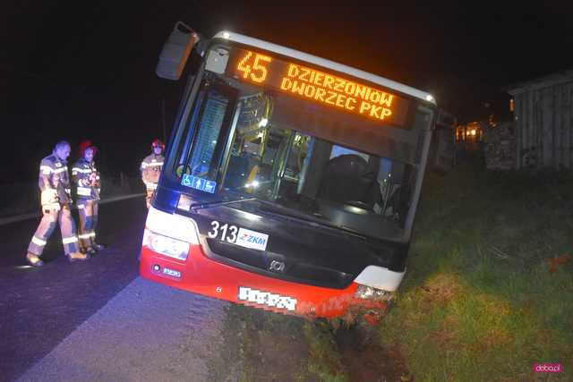 Autobus wypadł z drogi Niemcza - Dzierżoniów
