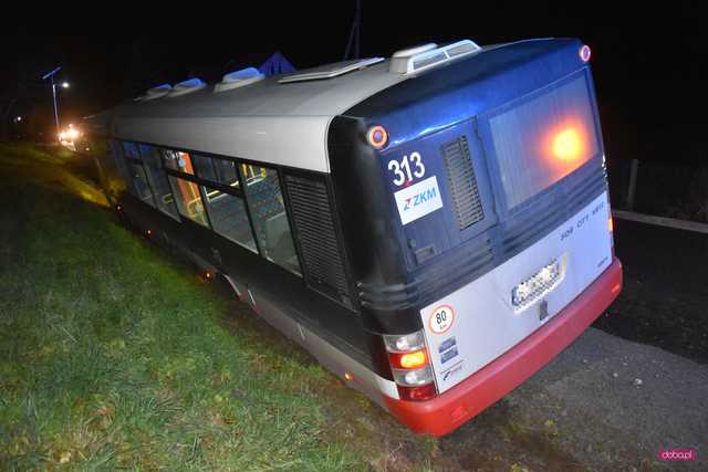 Autobus wypadł z drogi Niemcza - Dzierżoniów
