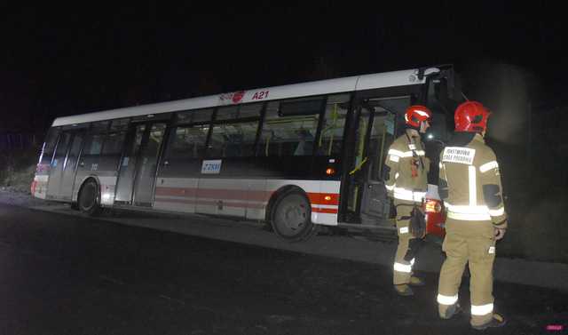 Autobus wypadł z drogi Niemcza - Dzierżoniów