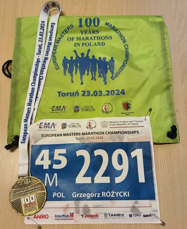 Grzegorz Różycki na mistrzostwach Europy w Maratonie Weteranów