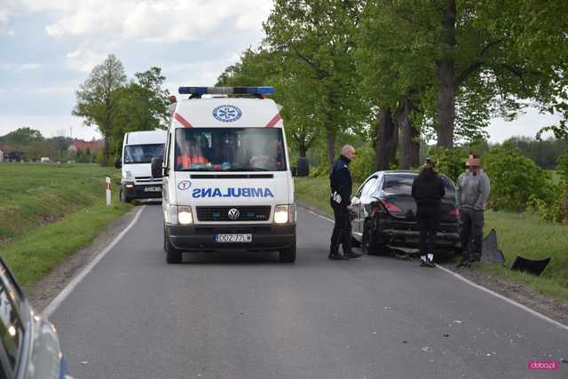 Zderzenie trzech samochodów na drodze Piskorzów - Pieszyce