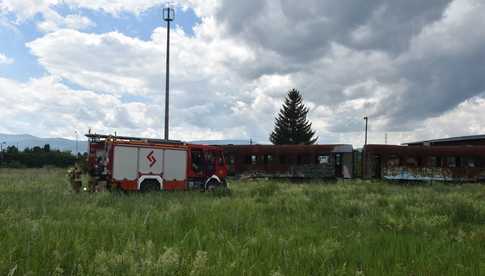Pożar wagonu w Dzierżoniowie