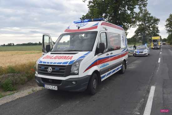 Wypadek kierowcy skutera na drodze Dzierżoniów - Świdnica