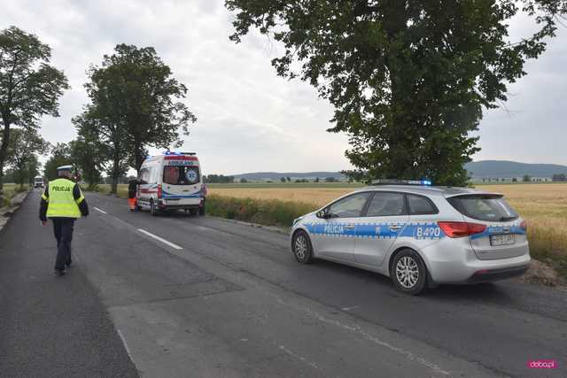 Wypadek kierowcy skutera na drodze Dzierżoniów - Świdnica