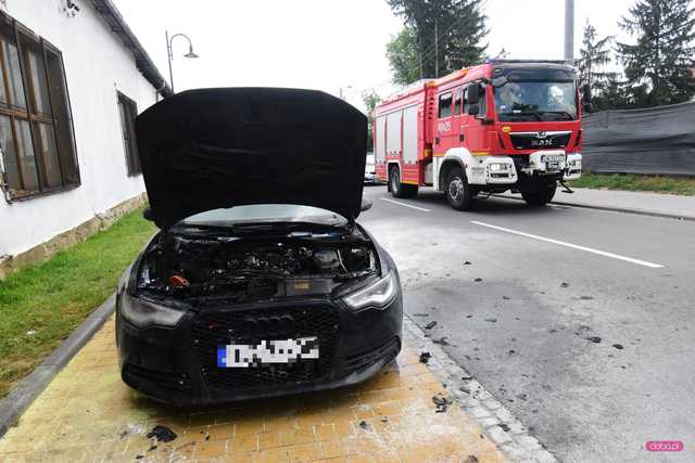 Pożar audi w Łagiewnikach