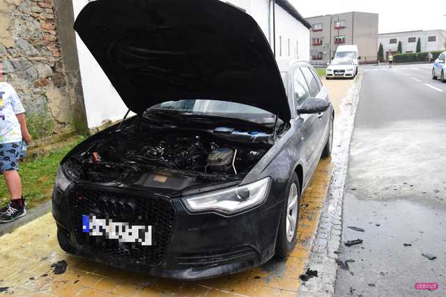 Pożar audi w Łagiewnikach