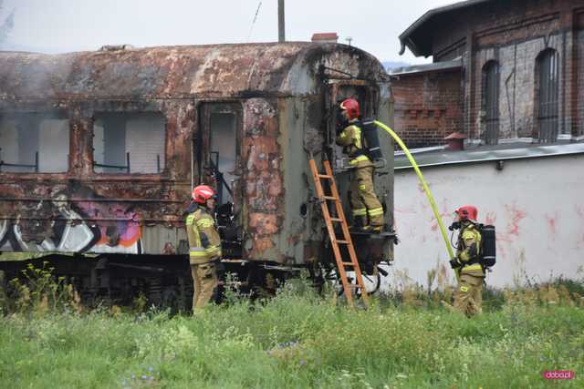 pożar wagonu w Dzierżoniowie