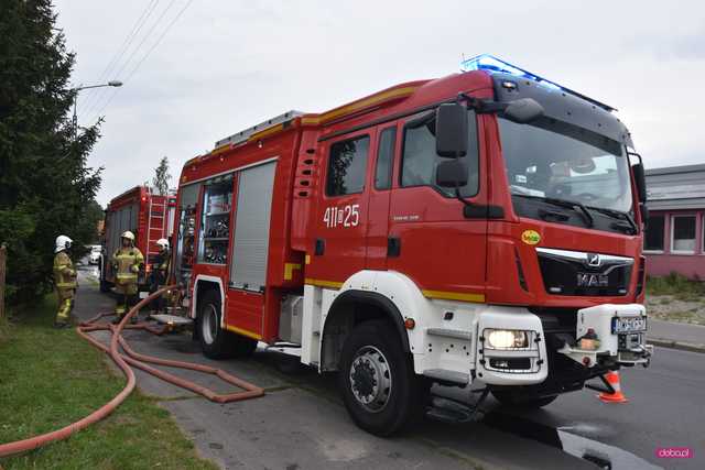 pożar wagonu w Dzierżoniowie