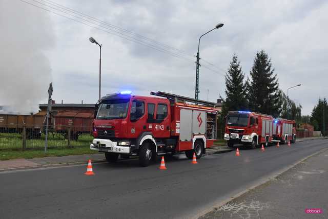 pożar wagonu w Dzierżoniowie