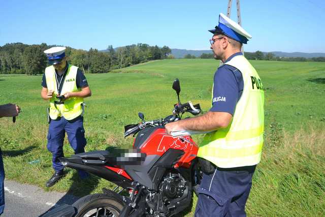 Wypadek z udziałem dwóch motocyklistów