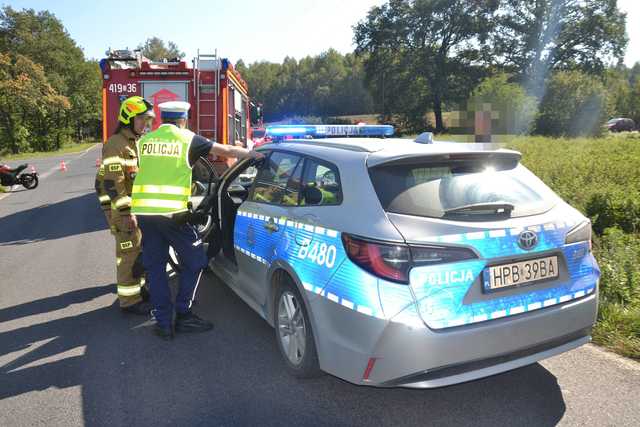 Wypadek z udziałem dwóch motocyklistów