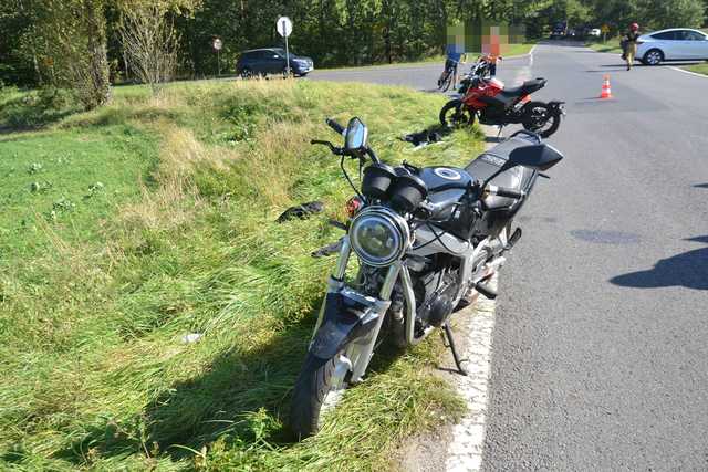Wypadek z udziałem dwóch motocyklistów