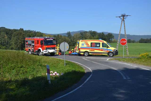 Wypadek z udziałem dwóch motocyklistów