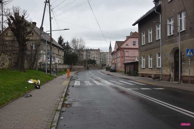 Wypadek motocyklisty w Pieszycach