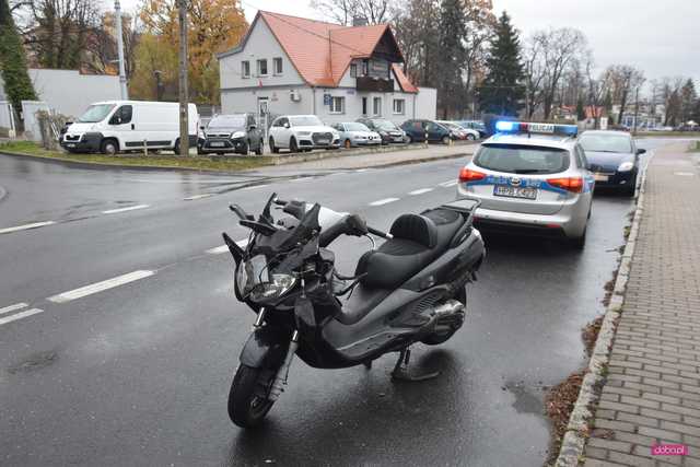 Wypadek motocyklisty w Pieszycach