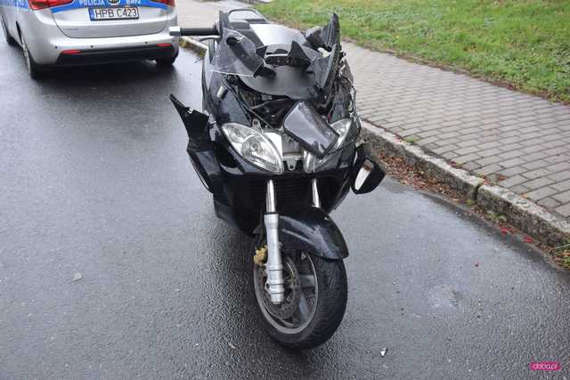 Wypadek motocyklisty w Pieszycach