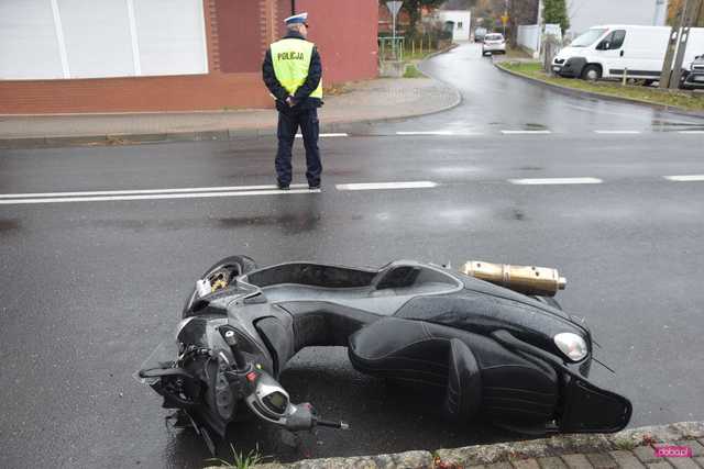 Wypadek motocyklisty w Pieszycach