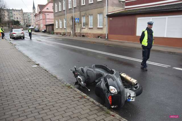 Wypadek motocyklisty w Pieszycach