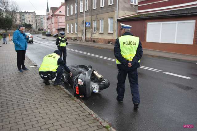 Wypadek motocyklisty w Pieszycach