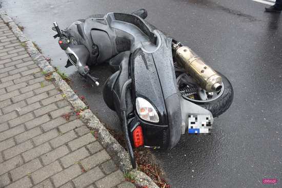 Wypadek motocyklisty w Pieszycach