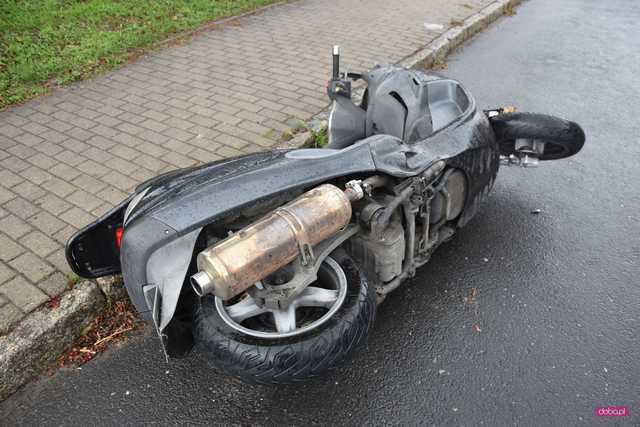 Wypadek motocyklisty w Pieszycach