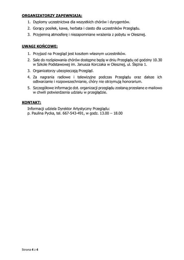 Ogólnopolski Przegląd Chórów Amatorskich w Olesznej